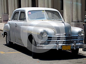 1950 silver car in Havana