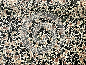 1950s: black white and brown terrazzo