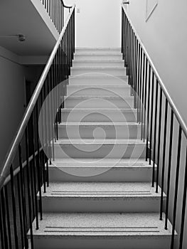 1950s: black and white terrazzo staircase