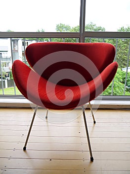 1950s: modernist red chair