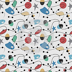 1950s Retro Mid-Century Seamless Pattern