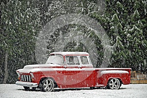 1955 Chevy Classic in Snow