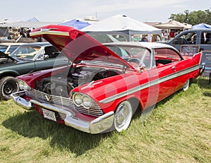 1958 Red Plymouth Car