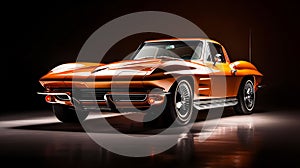 1960's Chevrolet Corvette Automotive Art on a colorful background, AI-generated.