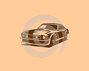 1964 Aston Martin car silhouette logo concept emblem isolated