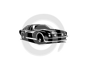 1964 Aston Martin dbs car silhouette. front view with white background.