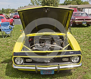 1968 Yellow Camaro Front View
