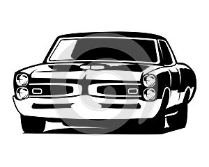 1969 Pontiac GTO Judge isolated white background side view.