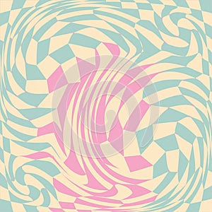 1970 Wavy Swirl Seamless Pattern in Orange and Pink Colors. Seventies Style, Groovy Background