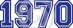 1970 Year college font