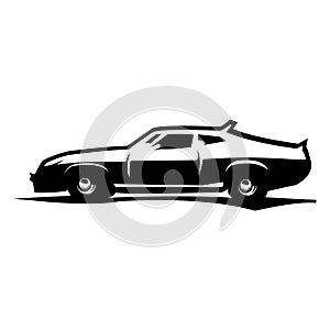 1973 Ford eagle GT car vector illustration. silhouette vector design. appears from the side with a view of the night sky.