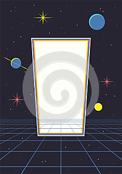 1980s Abstract Space Vector Illustration