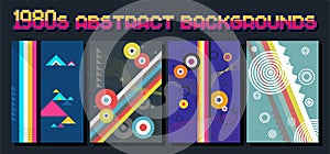 1980s Color Abstract Illustration Set