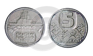 1983 Finland History Money, 5 markkaa