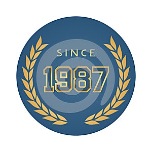 Since 1987 emblem design