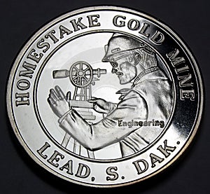 1988 Homestake Gold Mine Silver Round