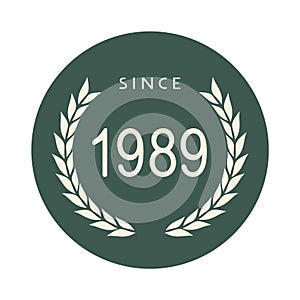 Since 1989 emblem