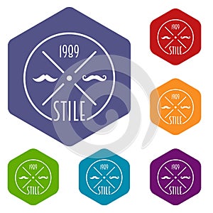 1989 style icons vector hexahedron