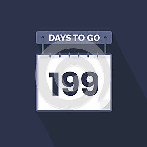 199 Days Left Countdown for sales promotion. 199 days left to go Promotional sales banner