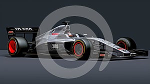 1997 F1 Car: Grey Racing Car With Driver On Gray Background