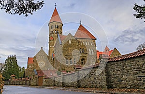 19th century Clervaux Abbey, a monastery of the Saint-Maurice and Saint-Maur Benedictines in Luxembourg