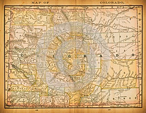 19th century map of Colorado