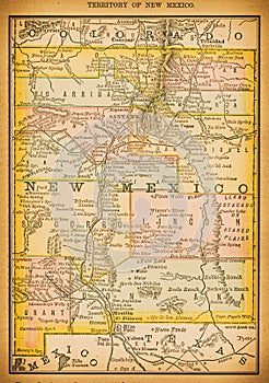 19th century map of New Mexico