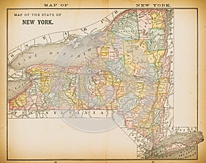 19th century map of New York