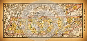 19th century map of Tennessee