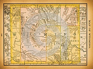 19th century map of Wyoming