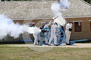 19th Century Soldiers firing cannon