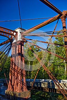 19th century style steel girder structure to support the bridge, Laurel, MD, USA