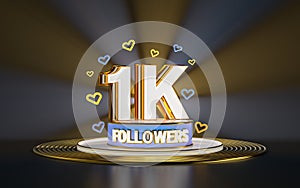 1k followers celebration banner 3d background