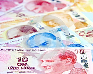 1o TL Lira banknotes