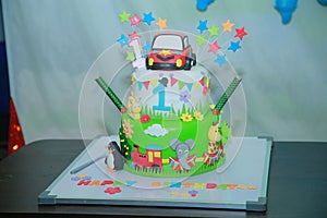 1st Birthday cake stock image
