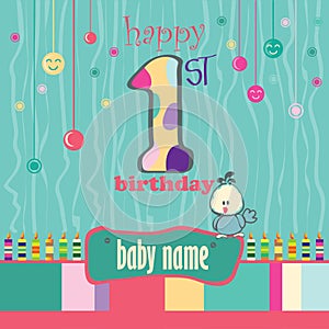 1st Birthday Greeting Card