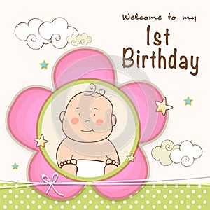 1st Birthday Invitation card design.