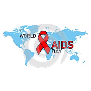 1st December. World Aids Day concept. Aids Awareness Red Ribbon