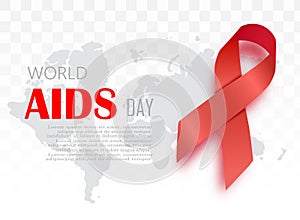 1st December, World Aids Day concept with stylish text on red background.