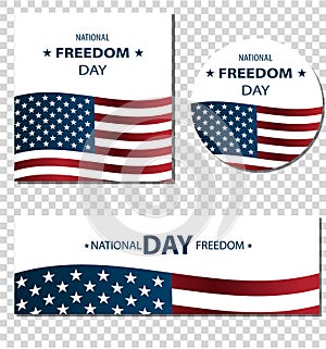 1st February National Freedom Day Illustration banners or posters template.