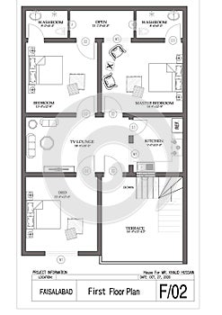 1st Floor Plan â€“ Small House