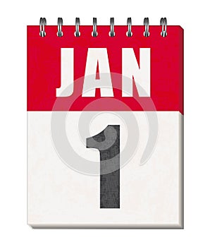 1st january calendar page icon. Happy new year !