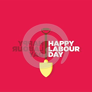 1st May - Happy labour Day Typography on Red Background