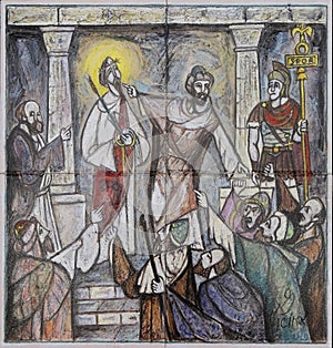 1st Stations of the Cross, Jesus is condemned to death