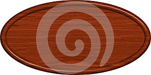 1x2 Mahogany Oval Sign Blank