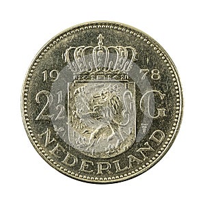 2,5 dutch guilder coin 1978 obverse