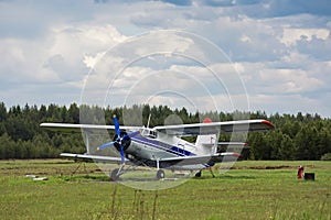 An-2 aircraft stands in a clearing