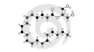 2-arachidonoylglycerol molecule, structural chemical formula, ball-and-stick model, isolated image endocannabinoid