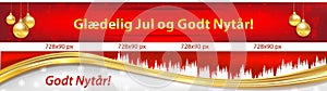 2 banner set for the New Year celebration with text in danish