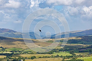 2 Belgian Air Force F-16 Dream Vipers approach the Mach Loop in Wales, UK